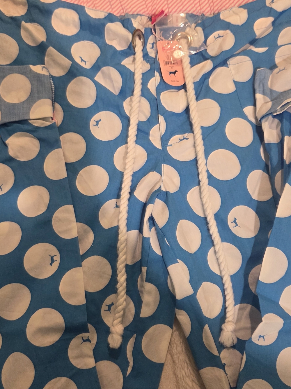 Victoria's Secret Blue and White Polka Dot Kids Pajama Bottoms. - Picture 8 of 14